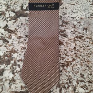Kenneth Cole Men's Silk Necktie Tie Striped Classic